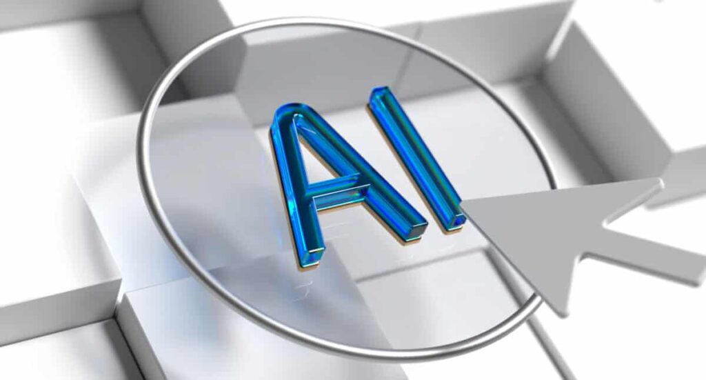 2 Canadian AI Stocks That Could Turn $5,000 Into $50,000 The virtual button with the letters AI in a circle hovering above a keyboard, about to be clicked by a cursor.
